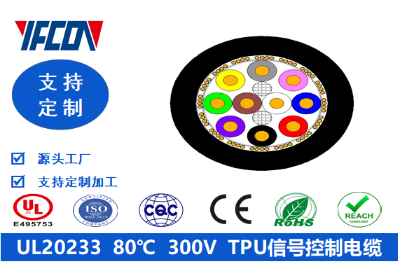 UL 20233  80℃  300V  TPU信號控制電纜