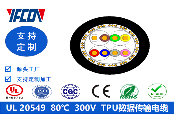 UL 20549  80℃  300V  TPU數(shù)據(jù)傳輸電纜